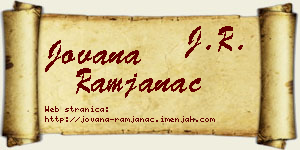 Jovana Ramjanac vizit kartica